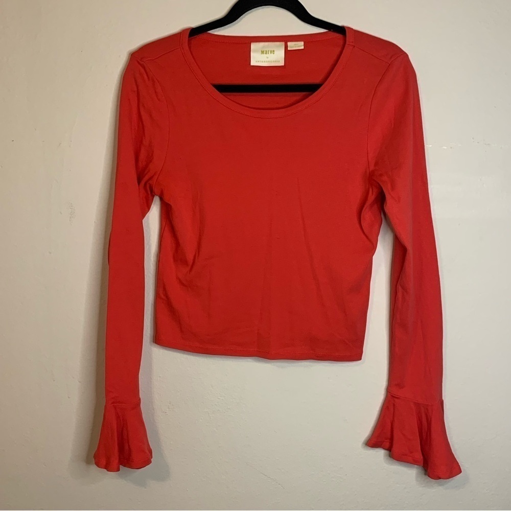 Maeve Bell Sleeve Coral Top